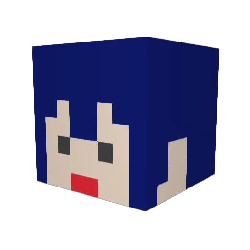 RINnoSEI Minecraft avatar head, 3D render