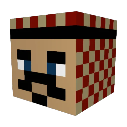 RIP90 Minecraft avatar head, 3D render