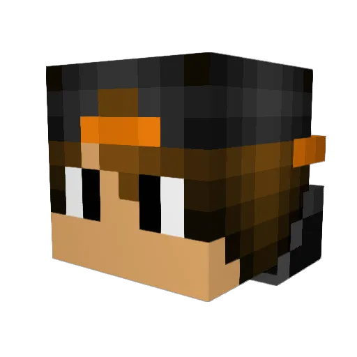 RI_GAMNG Minecraft avatar head, 3D render
