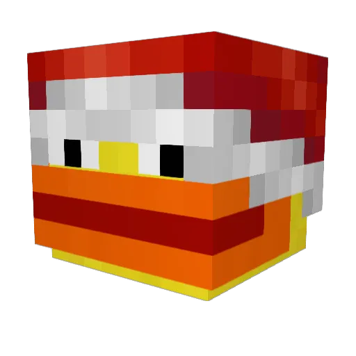 RIkuLL Minecraft avatar head, 3D render