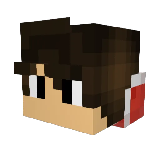 RJCed Minecraft avatar head, 3D render