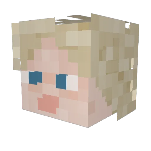 RJK07 Minecraft avatar head, 3D render