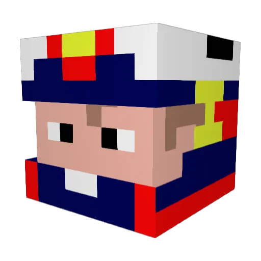 RJKek Minecraft avatar head, 3D render