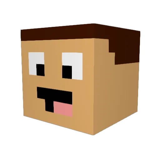RJPlate Minecraft avatar head, 3D render