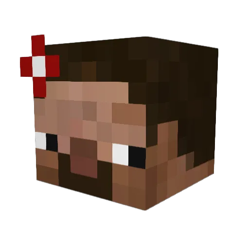 RJSGML18 Minecraft avatar head, 3D render