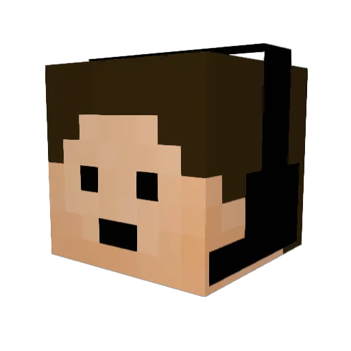 RJVlogs_D Minecraft avatar head, 3D render