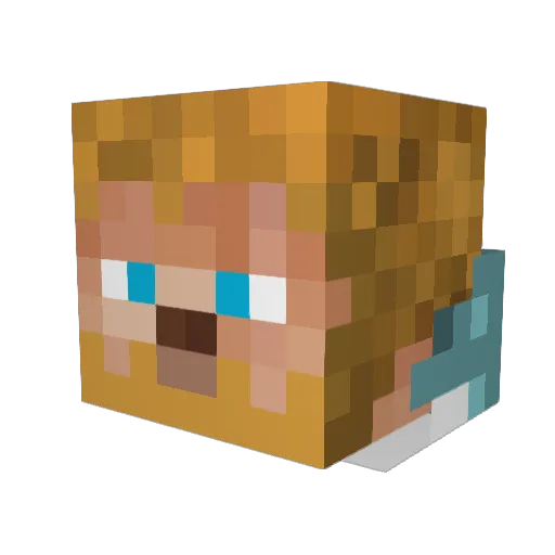RJ_99 Minecraft avatar head, 3D render