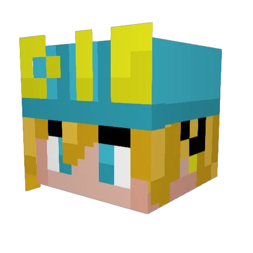 RJzy Minecraft avatar head, 3D render