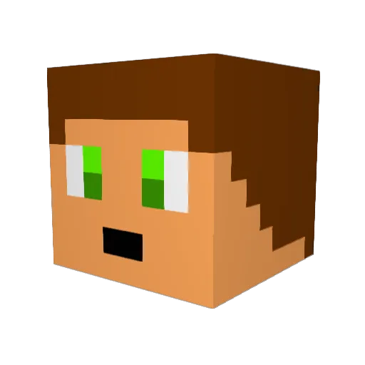 RL9_3322 Minecraft avatar head, 3D render