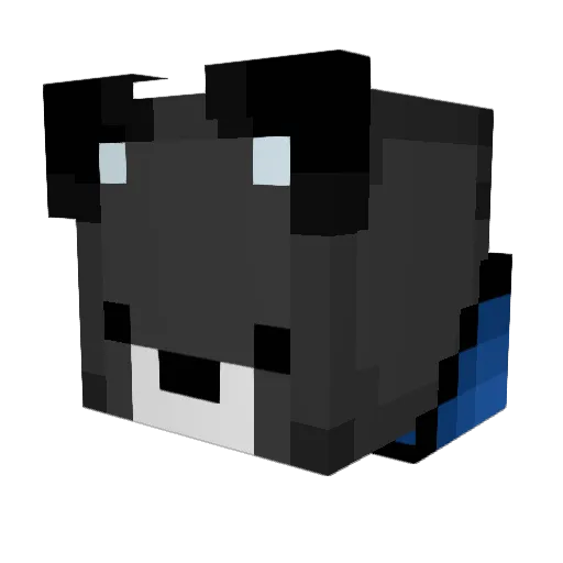 RL_Blue Minecraft avatar head, 3D render