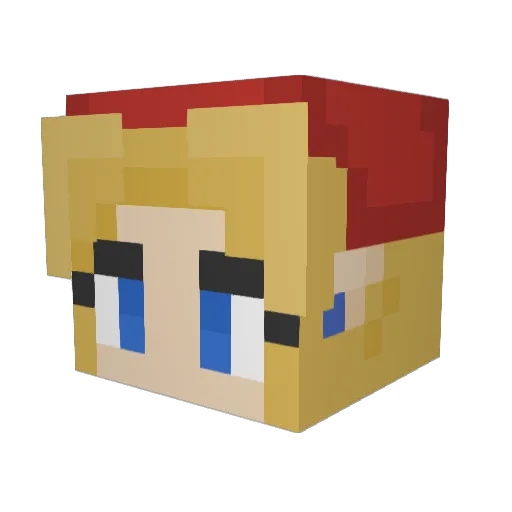 RMAnne Minecraft avatar head, 3D render