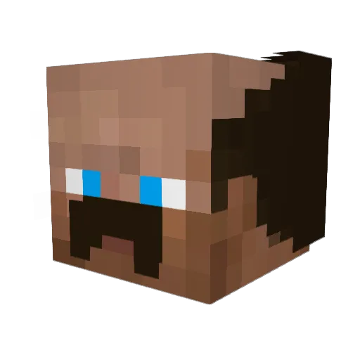 RMCall Minecraft avatar head, 3D render