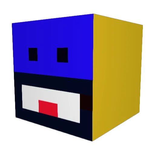 RMKIRBY Minecraft avatar head, 3D render