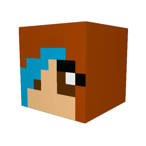 RMR27 Minecraft avatar head, 3D render