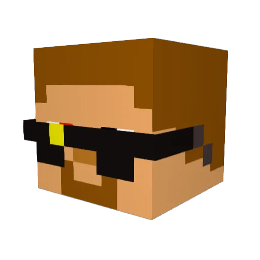 ROBERTROBI Minecraft avatar head, 3D render