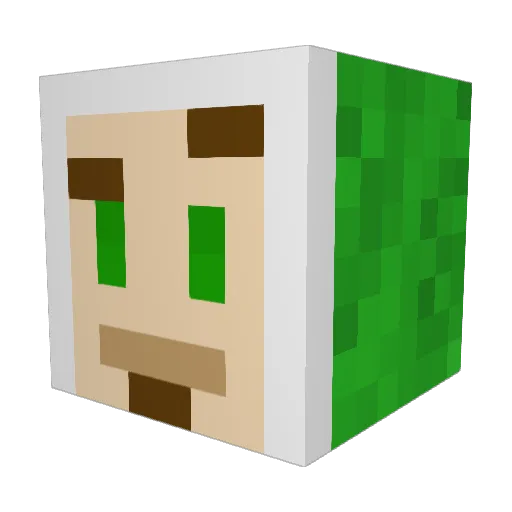 ROBOMANIC Minecraft avatar head, 3D render