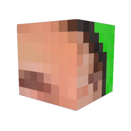 ROFLMAO Minecraft avatar head, 3D render
