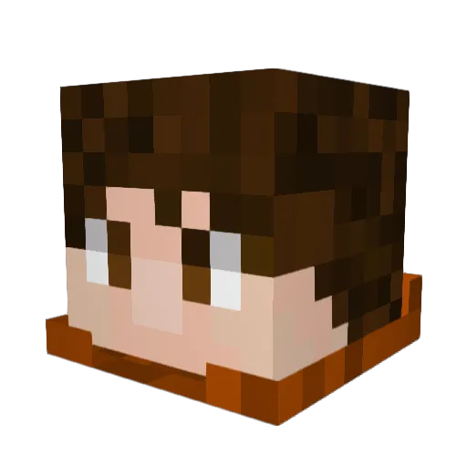 ROGUEOrange Minecraft avatar head, 3D render