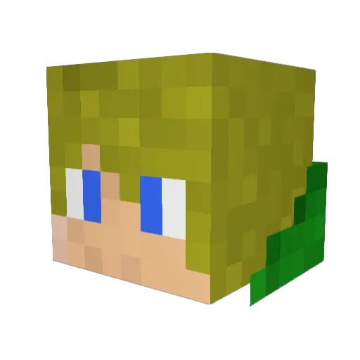 ROLF1O Minecraft avatar head, 3D render