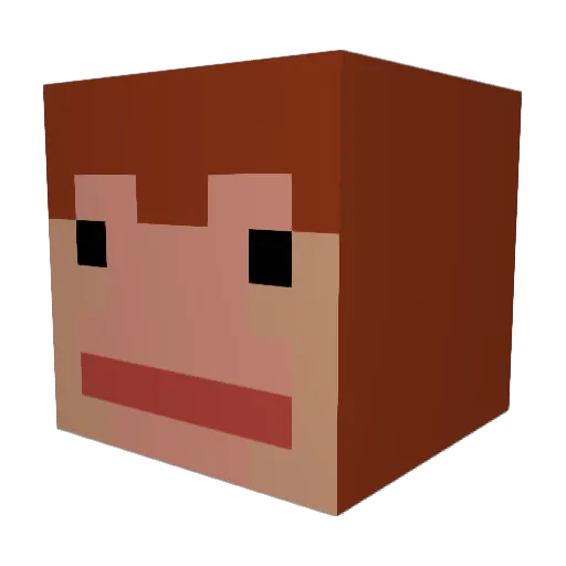 ROLLINGOAT Minecraft avatar head, 3D render