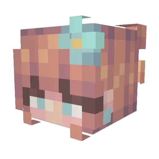 RONI5057 Minecraft avatar head, 3D render