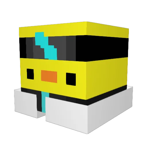 RONIX1 Minecraft avatar head, 3D render