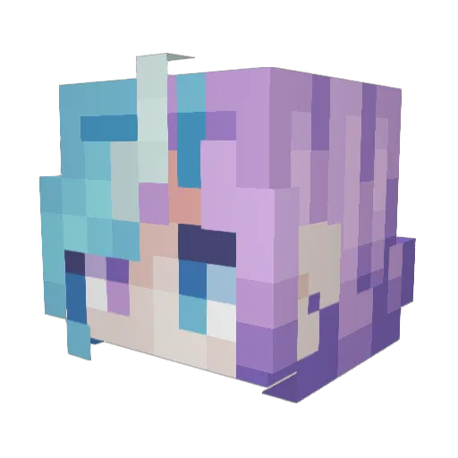 ROSAAAA Minecraft avatar head, 3D render