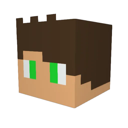 RPG529 Minecraft avatar head, 3D render