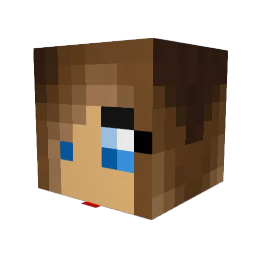 RPVGGal Minecraft avatar head, 3D render