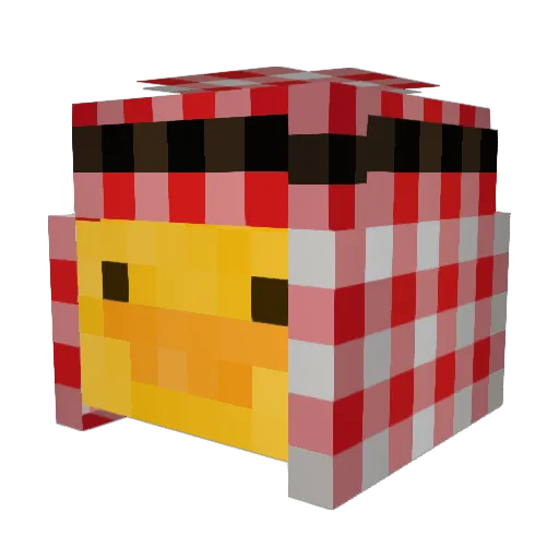 RRAA37 Minecraft avatar head, 3D render