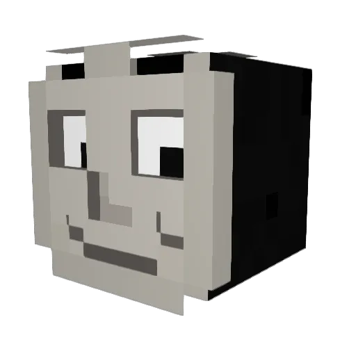 RRGurt Minecraft avatar head, 3D render