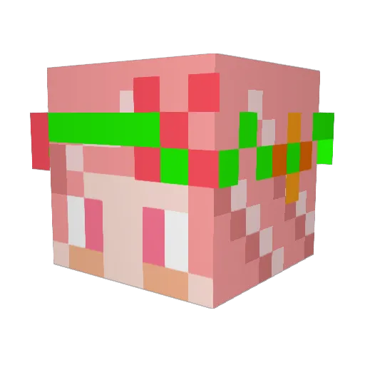 RRRang Minecraft avatar head, 3D render