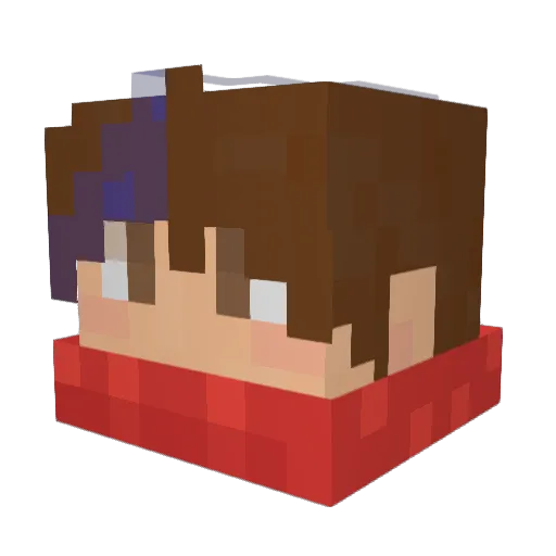 RR_1234 Minecraft avatar head, 3D render