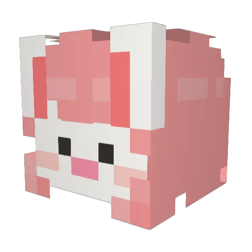 RRbunny Minecraft avatar head, 3D render