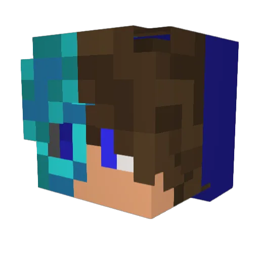 RRikyR Minecraft avatar head, 3D render
