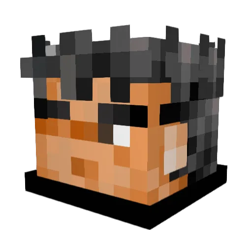 RRoed Minecraft avatar head, 3D render