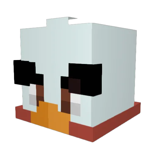 RS0408 Minecraft avatar head, 3D render