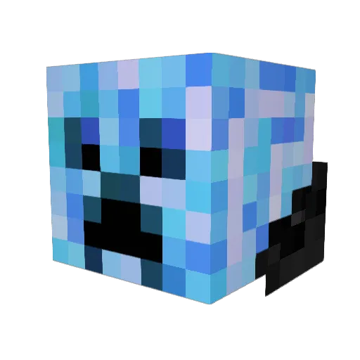 RS232_Killer Minecraft avatar head, 3D render