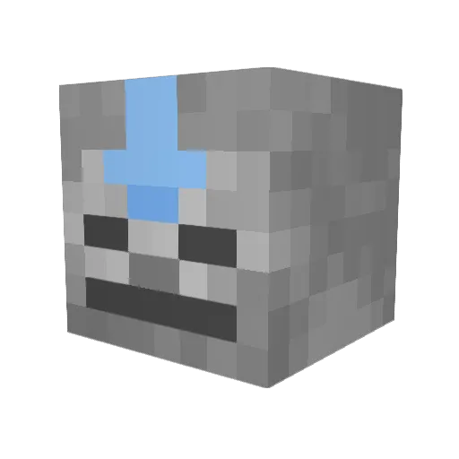 RStriking Minecraft avatar head, 3D render