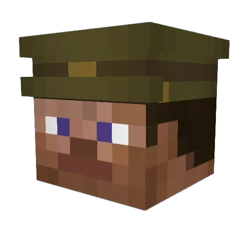 RTE1 Minecraft avatar head, 3D render