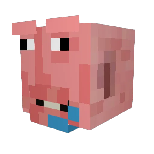 RTHMR Minecraft avatar head, 3D render