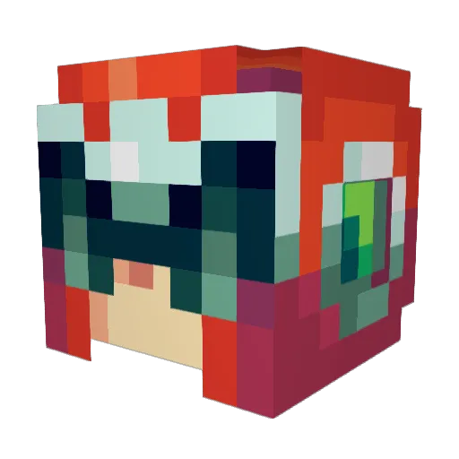 RTHR0 Minecraft avatar head, 3D render