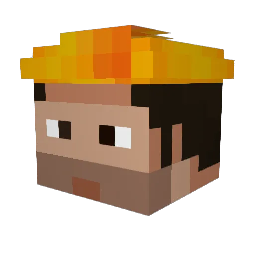 RTX_high Minecraft avatar head, 3D render