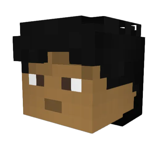 RTY1010 Minecraft avatar head, 3D render