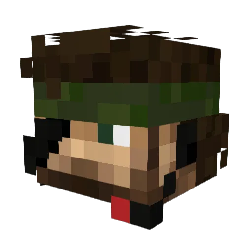 RUBILACX Minecraft avatar head, 3D render