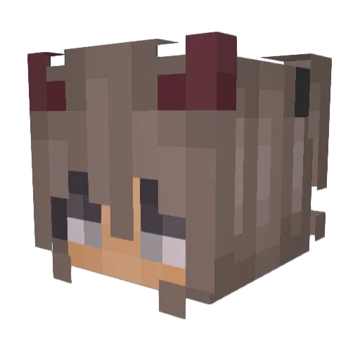 RUBY_PARK Minecraft avatar head, 3D render
