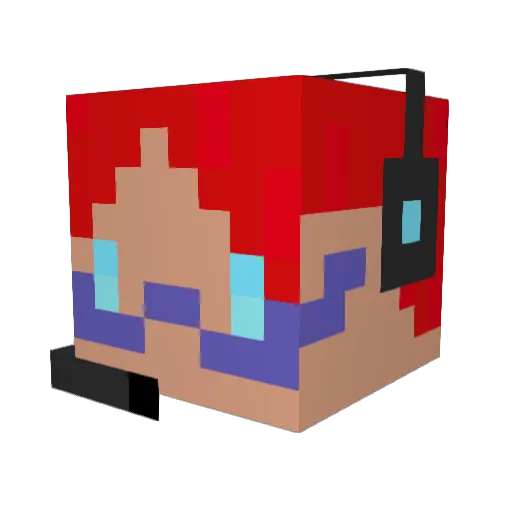 RUN9041 Minecraft avatar head, 3D render