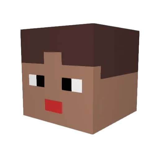 RUebe_ Minecraft avatar head, 3D render