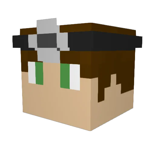 RUshedUsrenema Minecraft avatar head, 3D render