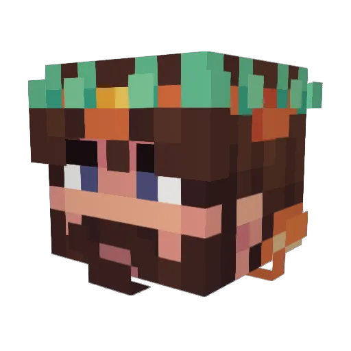RXDNXY Minecraft avatar head, 3D render